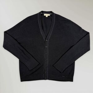 Burberry London Women's Cardigan Sweater Black Wool Silk Cashmere Buttons Sz Med